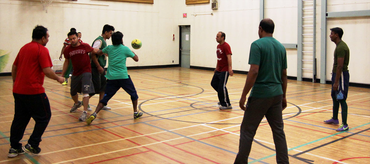 Soccer teams in action