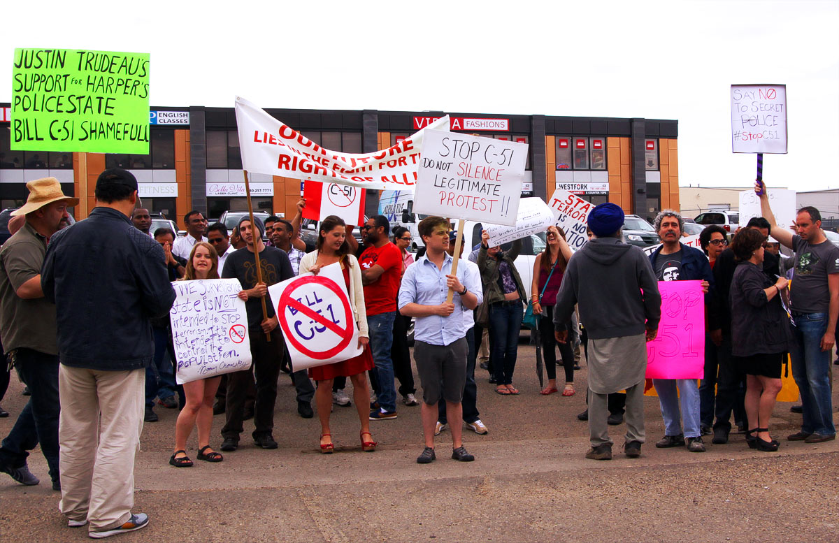 Protesters demand to stop support for Bill C-51